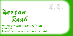 marton raab business card